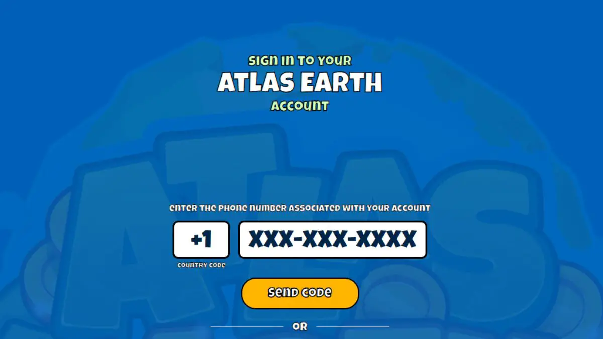 Atlas Earth Login Page