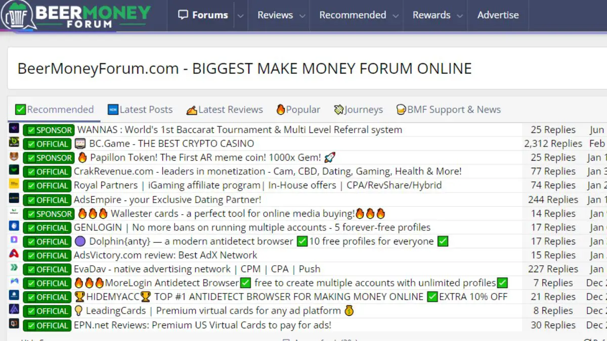 Beer Money Forum Homepage