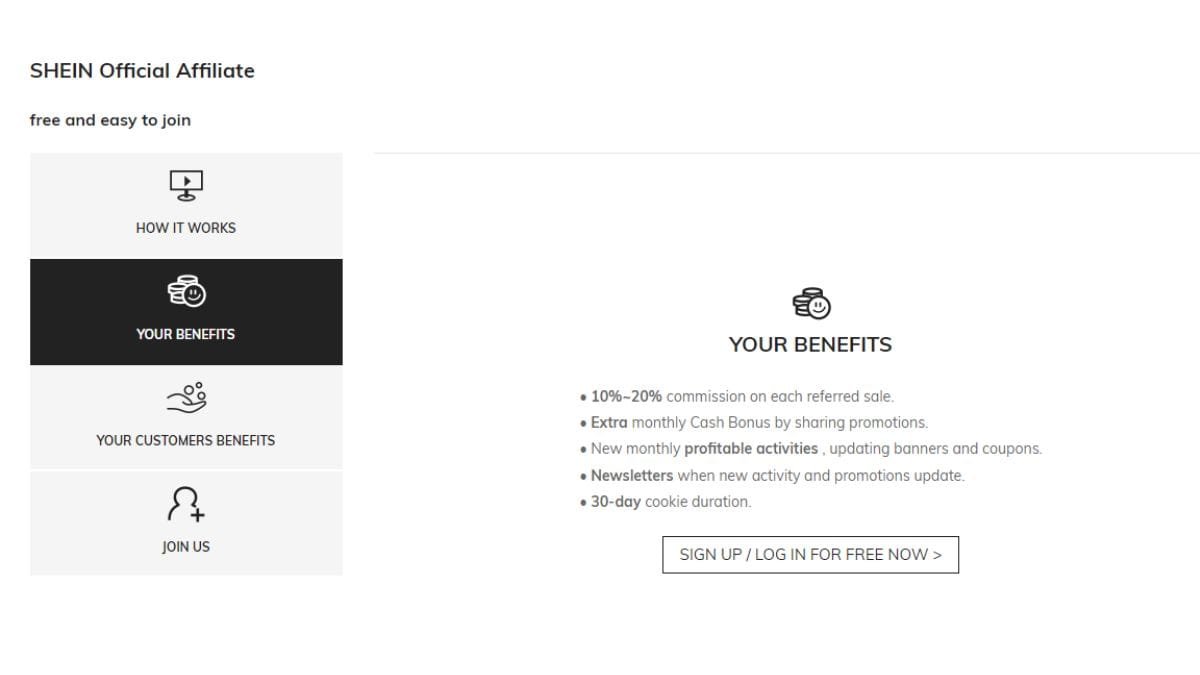 Shein Affiliate Program Benefits For Affiliates