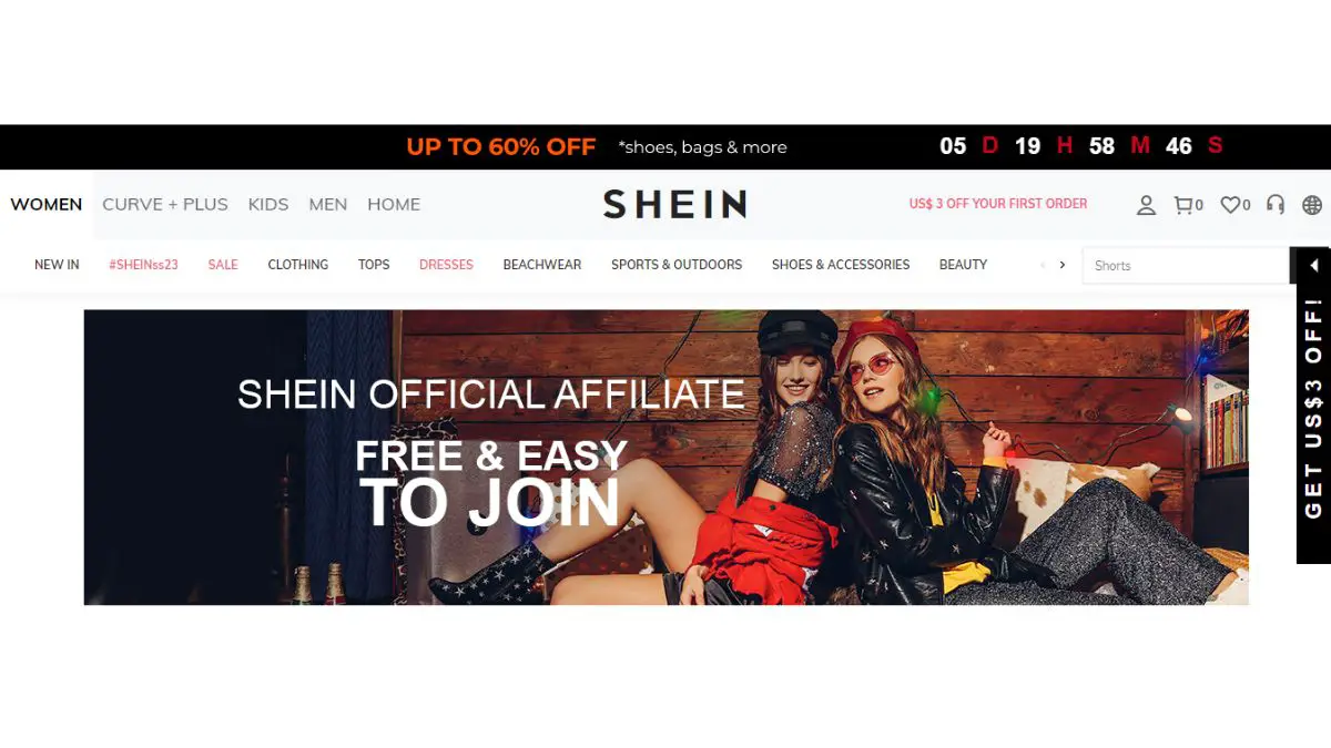 Shein Affiliate Program Homepage