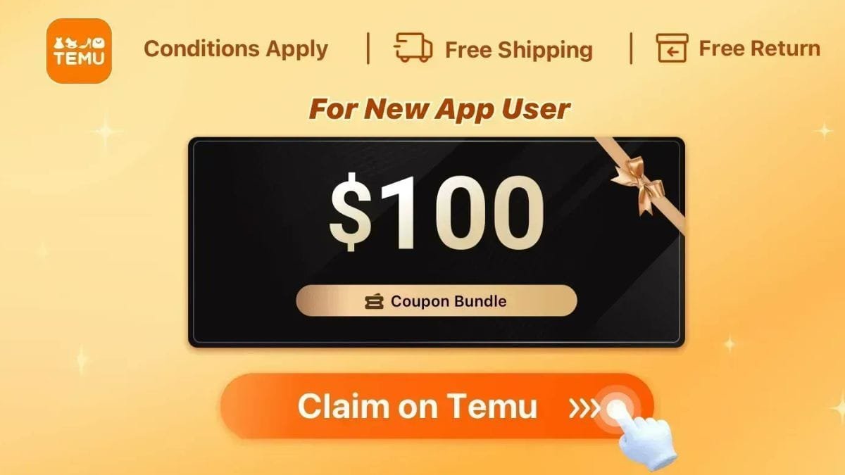 Temu $100 Coupon Bundle